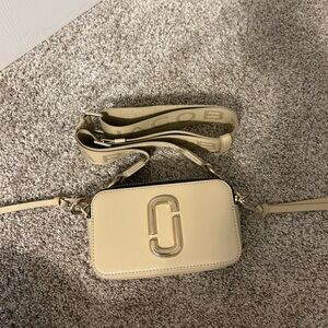 Marc Jacobs Beige Crossbody Bag with Gold Accent
